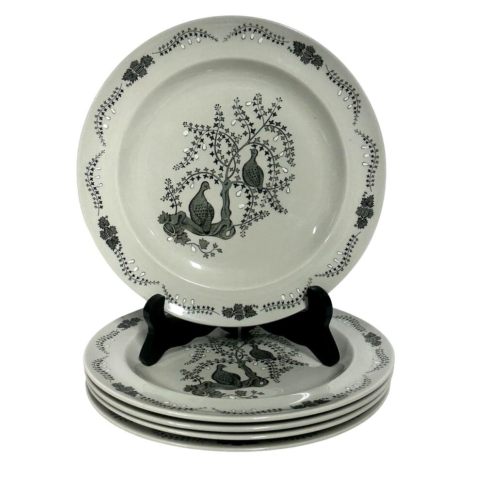 Wedgwood 1957-1964 Retired 'Partridge in a Pear Tree' Salad Plate-Set of 5